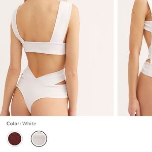 FREE PEOPLE NWOT strappy duo white bodysuit